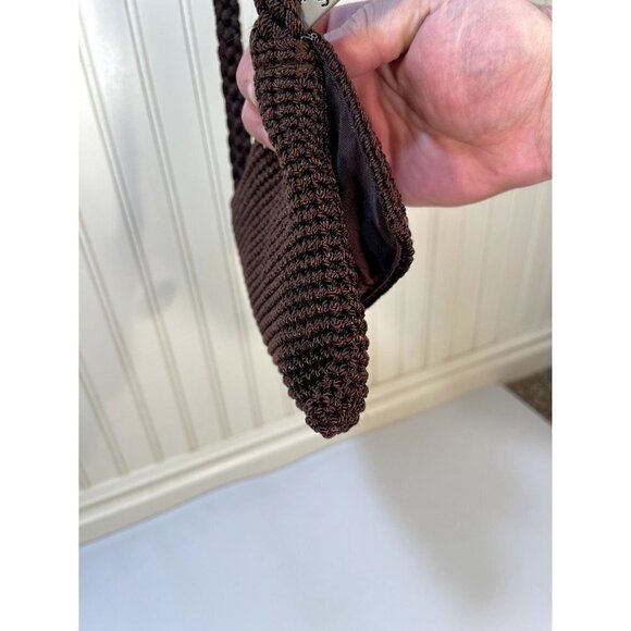 THE Sak Crochet Crossbody Purse Small Mini 7” X 7” Excellent Brown - Picture 6 of 16